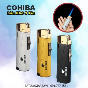 BẬT LỬA KHÈ 3 TIA COHIBA 153 (GAS ĐÁ RÃNH TAY) - KHÈ XÌ GÀ (CIGAR) - (XÀI GAS)