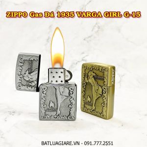 BẬT LỬA ZIPPO GAS ĐÁ 1935 VARGA GIRL G-15 - (XÀI GAS)
