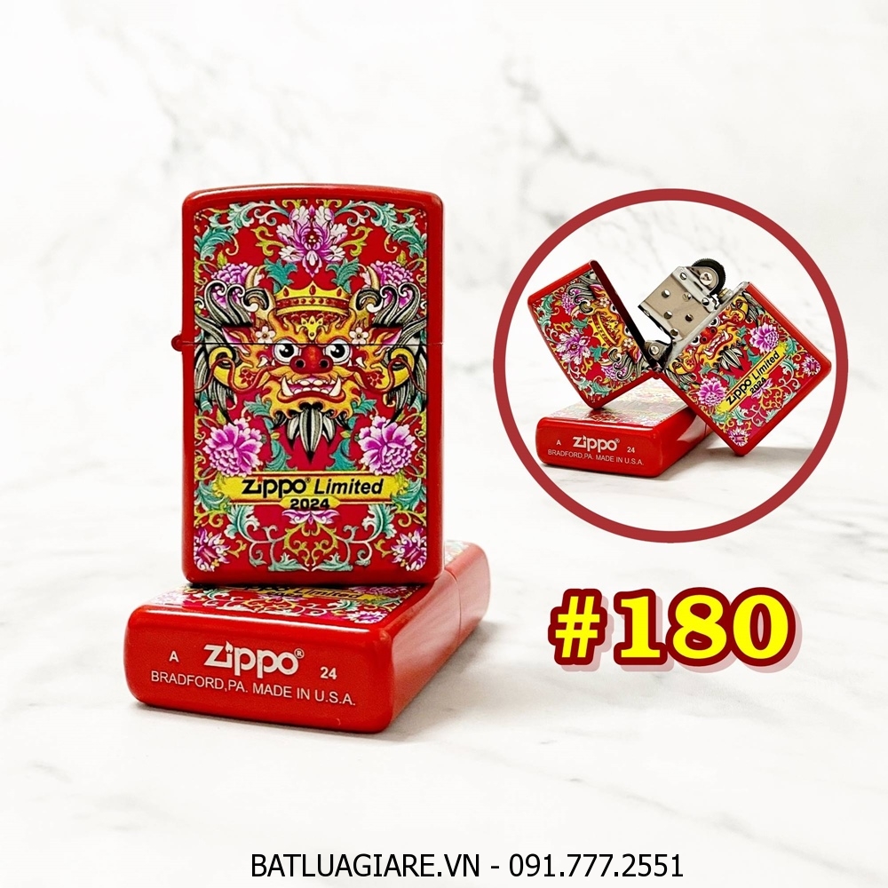 BẬT LỬA ZIPPO SƠN TĨNH ĐIỆN 2 MẶT HÌNH RỒNG CHÚC TẾT (CÓ MỘC ĐÁY) (XÀI XĂNG) #180