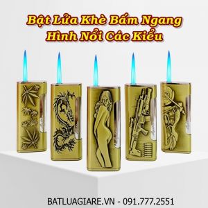 BẬT LỬA KHÈ BẤM NGANG HÌNH NỔI CÁC KIỂU - (XÀI GAS)