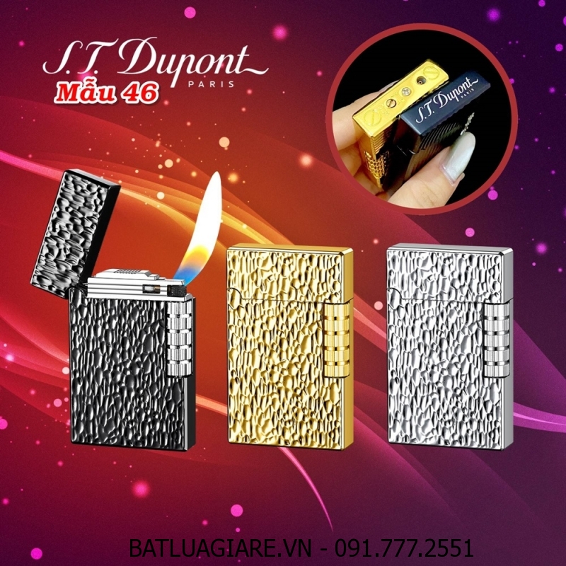 BẬT LỬA DUPONT VÂN GÕ BÚA M-46 (S.T. DUPONT) - (XÀI GAS)