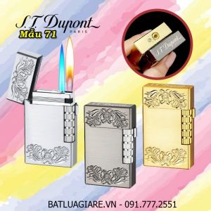 BẬT LỬA DUPONT 2 CHẾ ĐỘ LỬA HÌNH HOA VĂN M-71 (S.T. DUPONT) - (XÀI GAS)