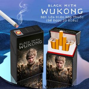 BẬT LỬA ĐIỆN HỘP THUỐC 2IN1 HÌNH WUKONG (BLACK MYTH: WUKONG) (ĐỂ ĐƯỢC 20 ĐIẾU THUỐC) - (SẠC ĐIỆN)