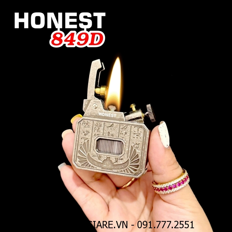 BẬT LỬA XĂNG LỘ THIÊN HONEST 849D BẠC CỔ (FULLBOX) - (XÀI XĂNG)