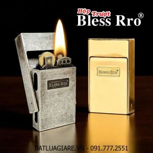 BẬT LỬA XĂNG ĐÁ HỘP TRƯỢT BLESS RRO KIM LOẠI NGUYÊN KHỐI (FULLBOX) - (XÀI XĂNG)