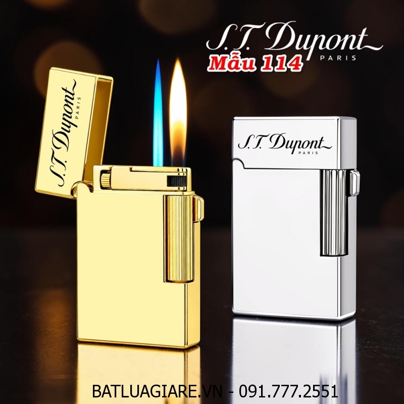BẬT LỬA DUPONT 2 CHẾ ĐỘ LỬA TRƠN BÓNG M-114 (S.T. DUPONT) - (XÀI GAS)