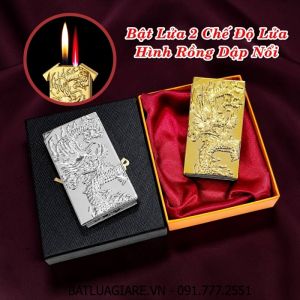 BẬT LỬA 2 CHẾ ĐỘ LỬA HÌNH RỒNG DẬP NỔ (CÓ HỘP) - (XÀI GAS)