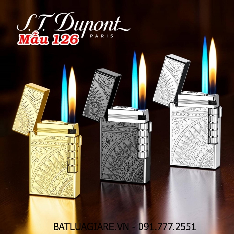 BẬT LỬA DUPONT 2 CHẾ ĐỘ LỬA HOA VĂN MANDALA DẬP NỔI M-126 (MẠN ĐÀ LA) (S.T. DUPONT)  - (XÀI GAS)