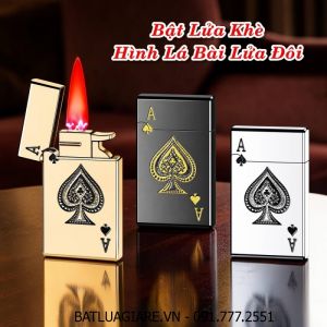BẬT LỬA KHÈ HÌNH LÁ BÀI LỬA ĐÔI - (XÀI GAS)
