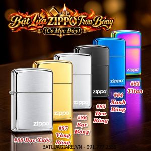 BẬT LỬA ZIPPO TRƠN BÓNG NHIỀU MÀU (CÓ MỘC ĐÁY) - (XÀI XĂNG)