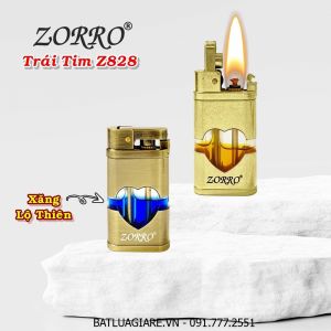 BẬT LỬA XĂNG LỘ THIÊN ZORRO Z828 HÌNH TRÁI TIM - (XÀI XĂNG)