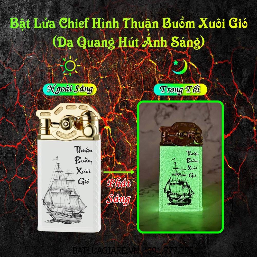 BẬT LỬA KHÈ CHIEF BÚNG TAY ĐÁNH LỬA - DẠ QUANG HÚT ÁNH SÁNG HÌNH THUẬN BUỒM XUÔI GIÓ - (XÀI GAS)