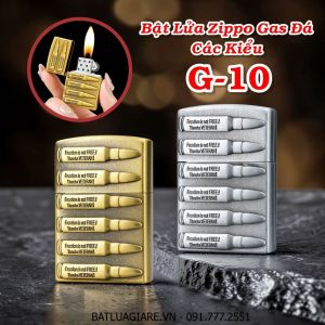 BẬT LỬA ZIPPO GAS ĐÁ CÁC KIỂU G-10 - (XÀI GAS)
