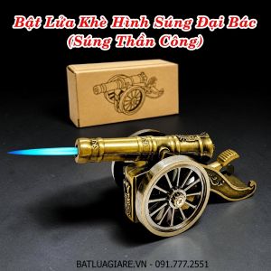 BẬT LỬA KHÈ HÌNH SÚNG ĐẠI BÁC - SÚNG THẦN CÔNG (KIM LOẠI)  - (XÀI GAS)