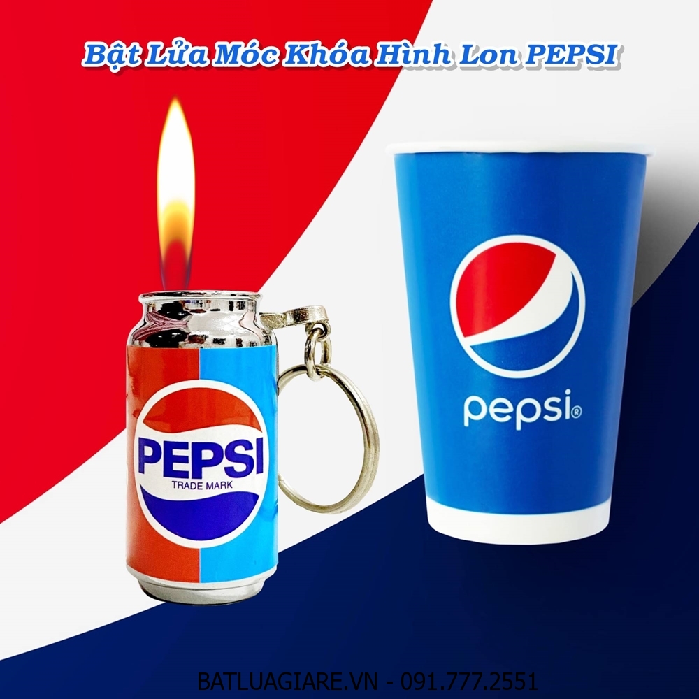 BẬT LỬA MÓC KHÓA HÌNH LON PEPSI - (XÀI GAS)