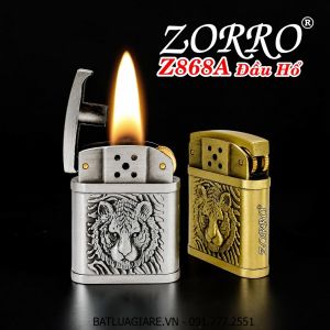 BẬT LỬA XĂNG ĐÁ ZORRO Z868A HÌNH ĐẦU HỔ - (XÀI XĂNG)
