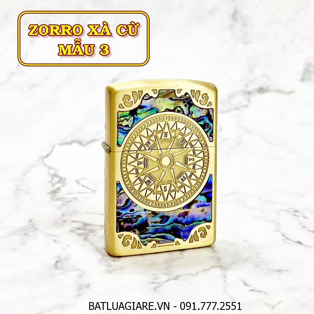 BẬT LỬA ZIPPO ZORRO ULTIMATE JUSTICE KHẢM XÀ CỪ HÌNH LA BÀN (MẪU 3 ...