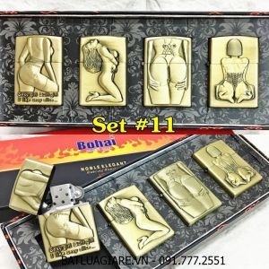BỘ 4 BẬT LỬA ZIPPO SEXY GIRL HÌNH NỔI - (XÀI XĂNG) SET #11