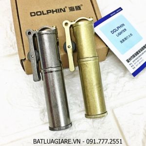 BẬT LỬA XĂNG ĐÁ CỔ DOLPHIN 686 - HÚT TẨU (KIM LOẠI) - (XÀI XĂNG)