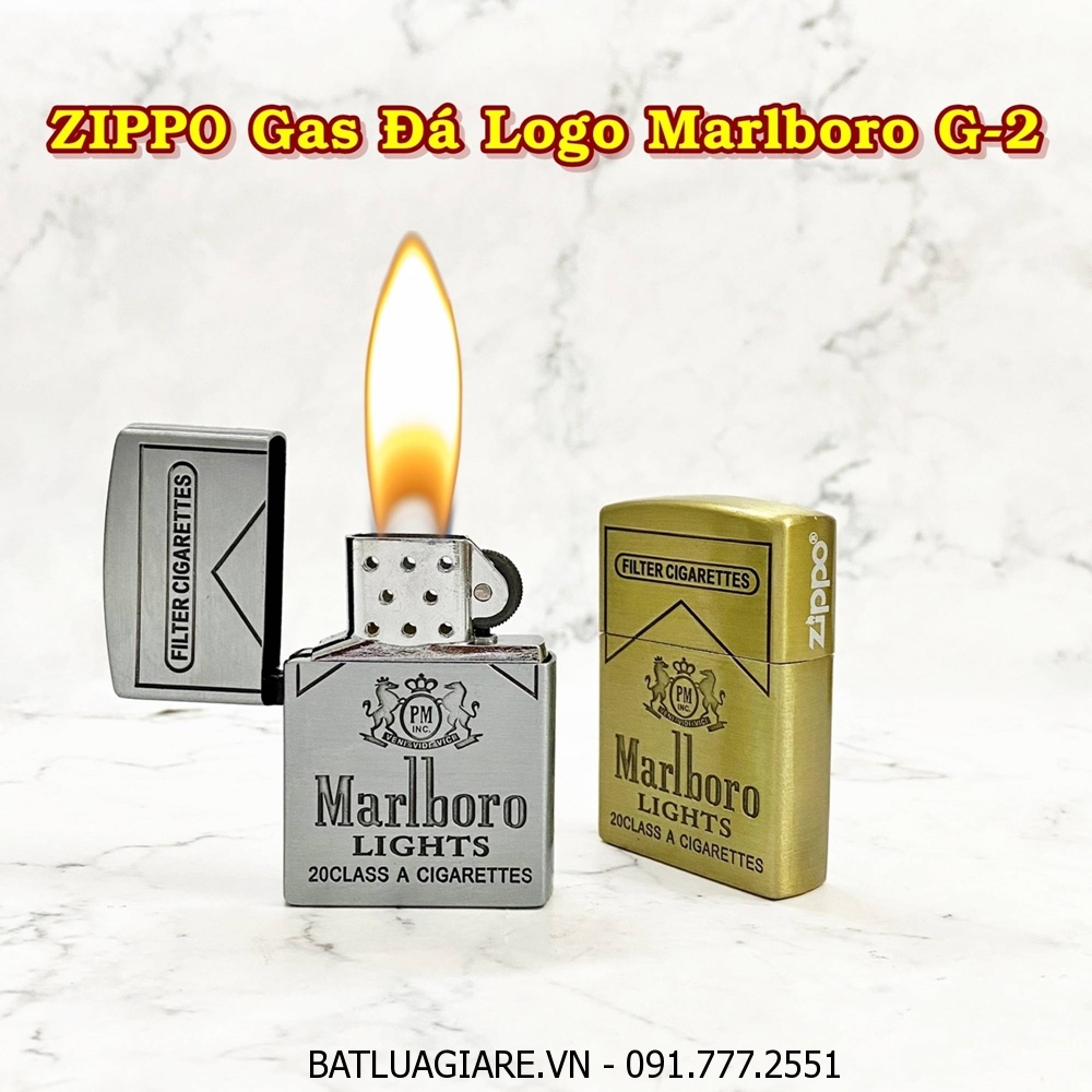 BẬT LỬA ZIPPO GAS ĐÁ LOGO MARLBORO G-2 - (XÀI GAS)