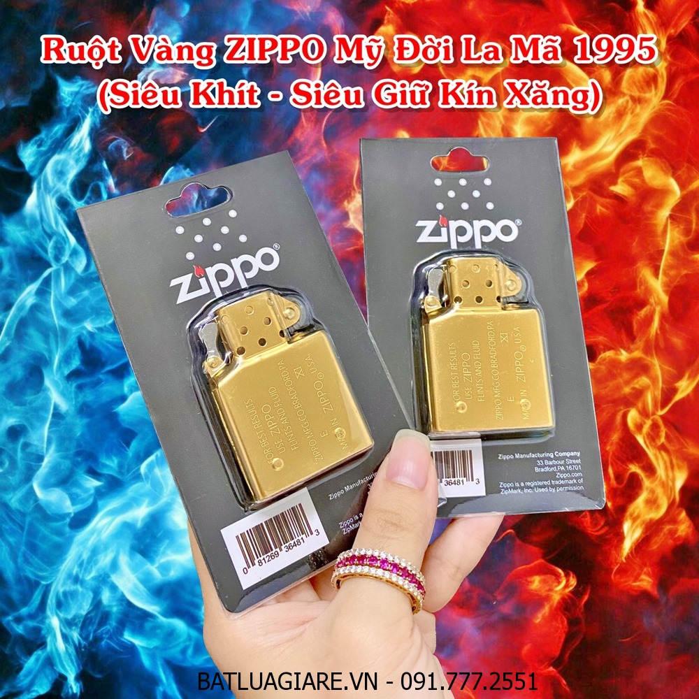 RUỘT VÀNG ZIPPO MỸ - ĐỜI LA MÃ 1995 (FULLBOX) - (XÀI XĂNG)